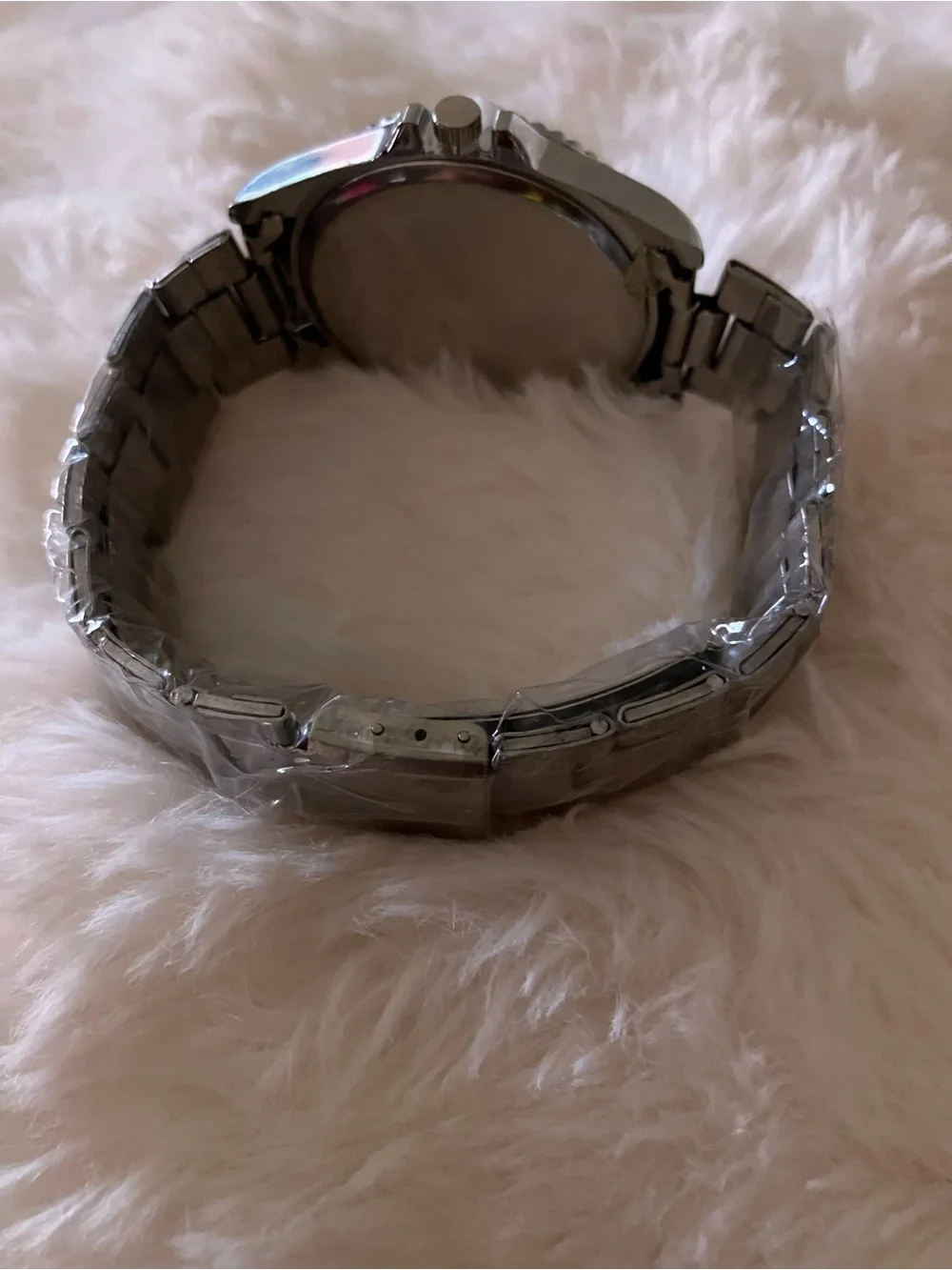 Geneva Men's Watch with Green Dial and Silver Bracelet